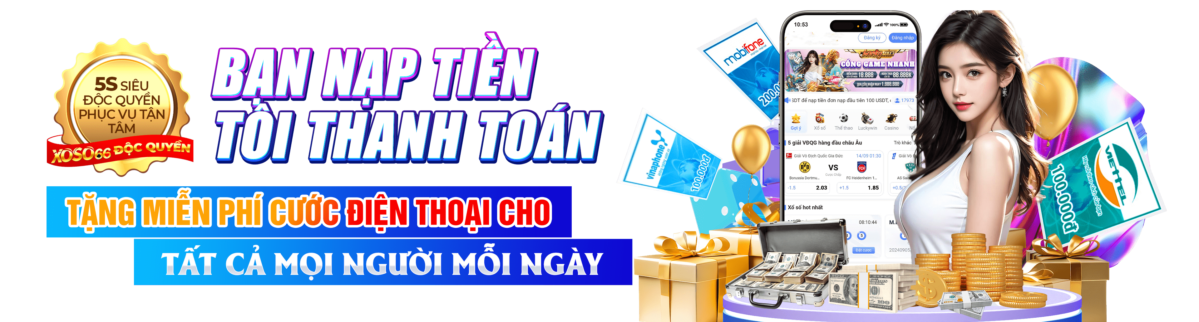 Hình ảnh quảng cáo của d8win hiển thị nền tảng và các lợi ích